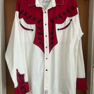 Panhandle Slim Red and Cream Western Shirt